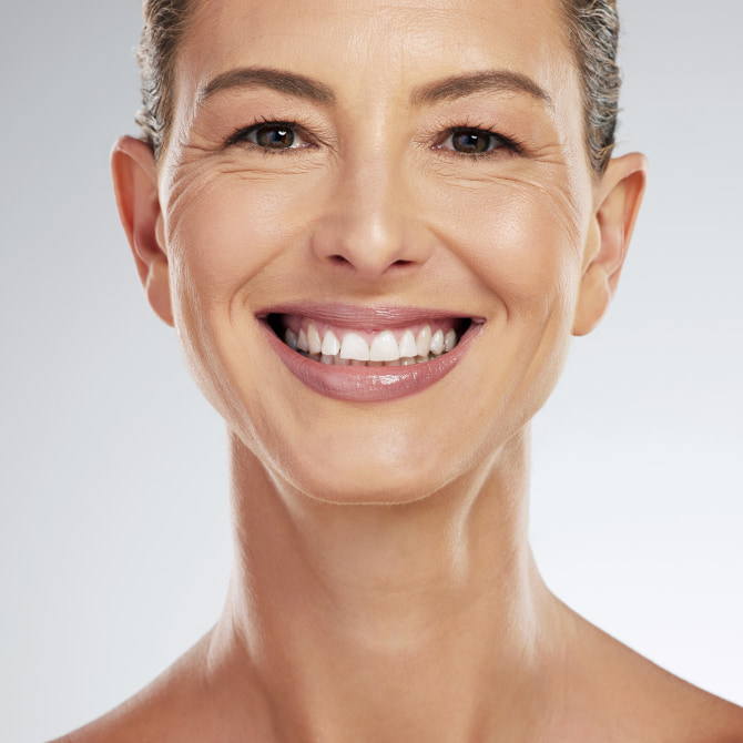 A photo of smiling woman
