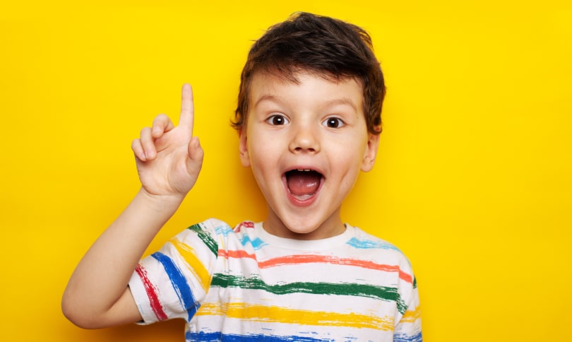 A photo of happy little boy