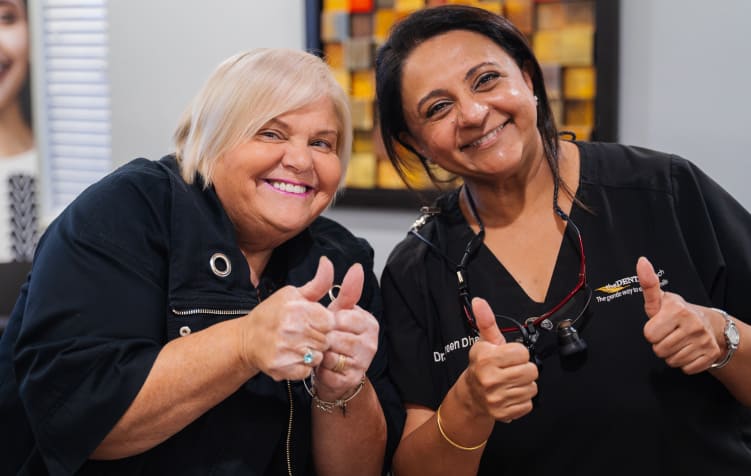 Doctor and happy client are smiling