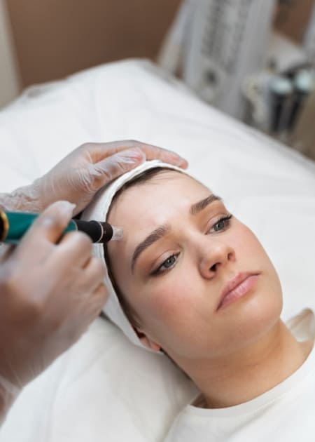 A photo of woman on procedure with doctor