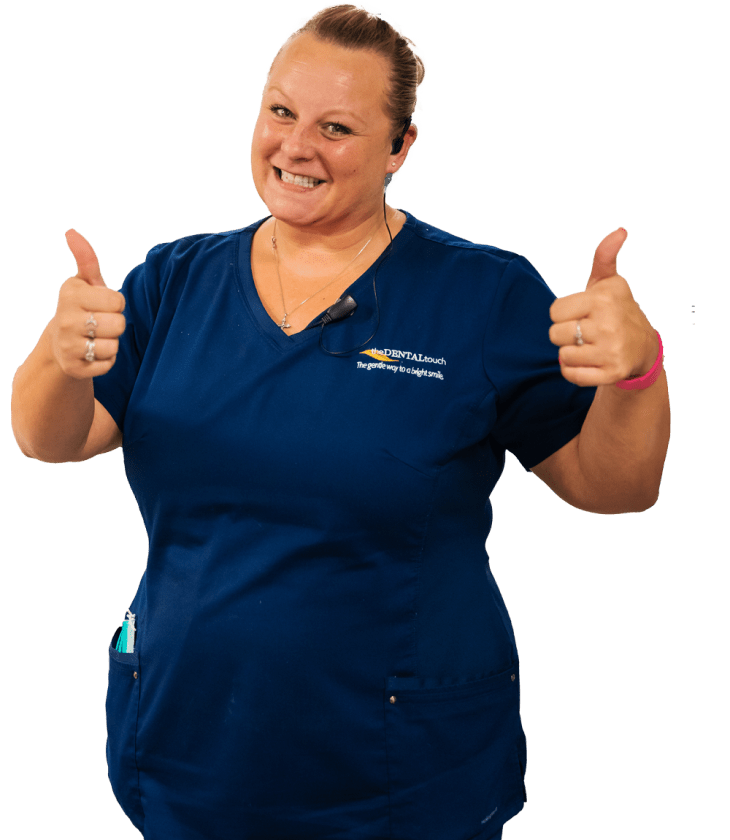 Happy smiling team member