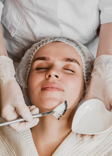 A photo of woman taking procedure 