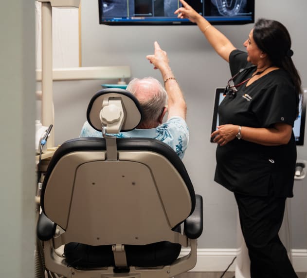 A photo of doctor and patient 