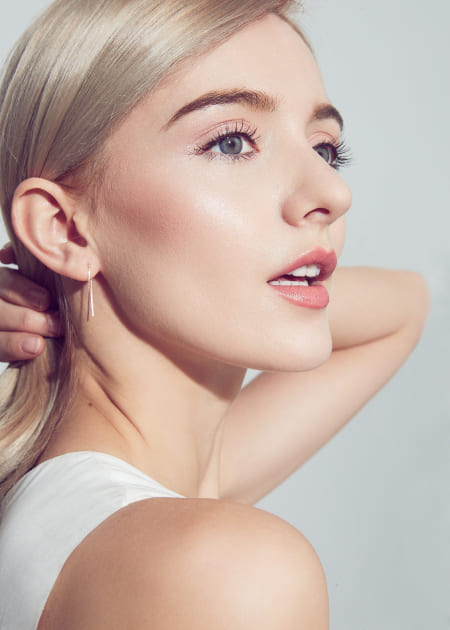 smiling woman looking forward