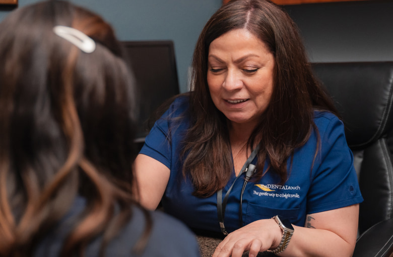Team member explain everything to patient