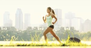 Healthy woman running in the morning