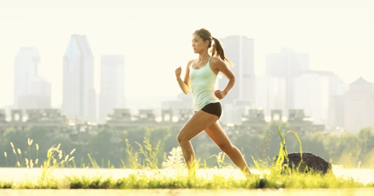Healthy woman running in the morning